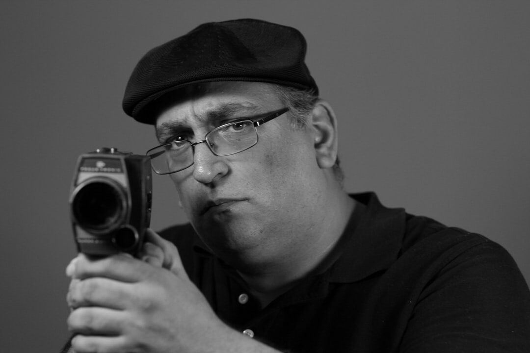 Finnish male senior camera operator portrait